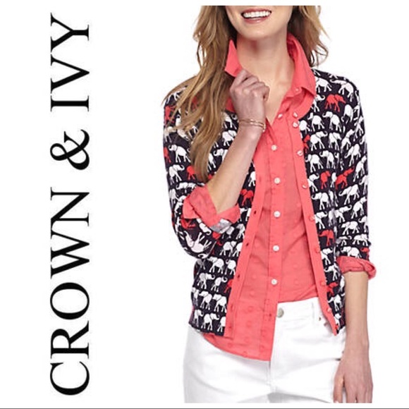Crown Ivy Elephant Classic Cardigan 